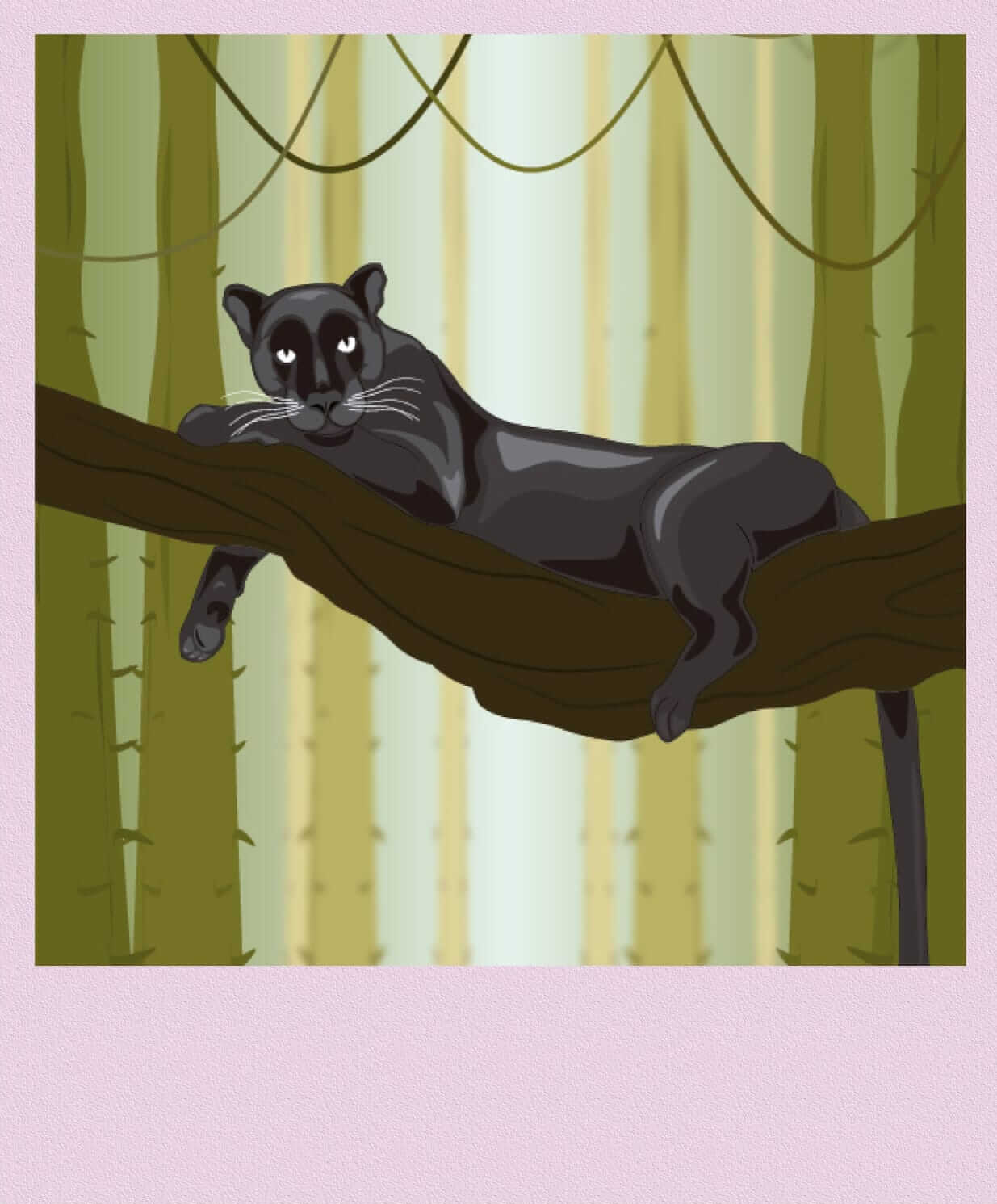 pantera negra reposada en un arbol en la selva