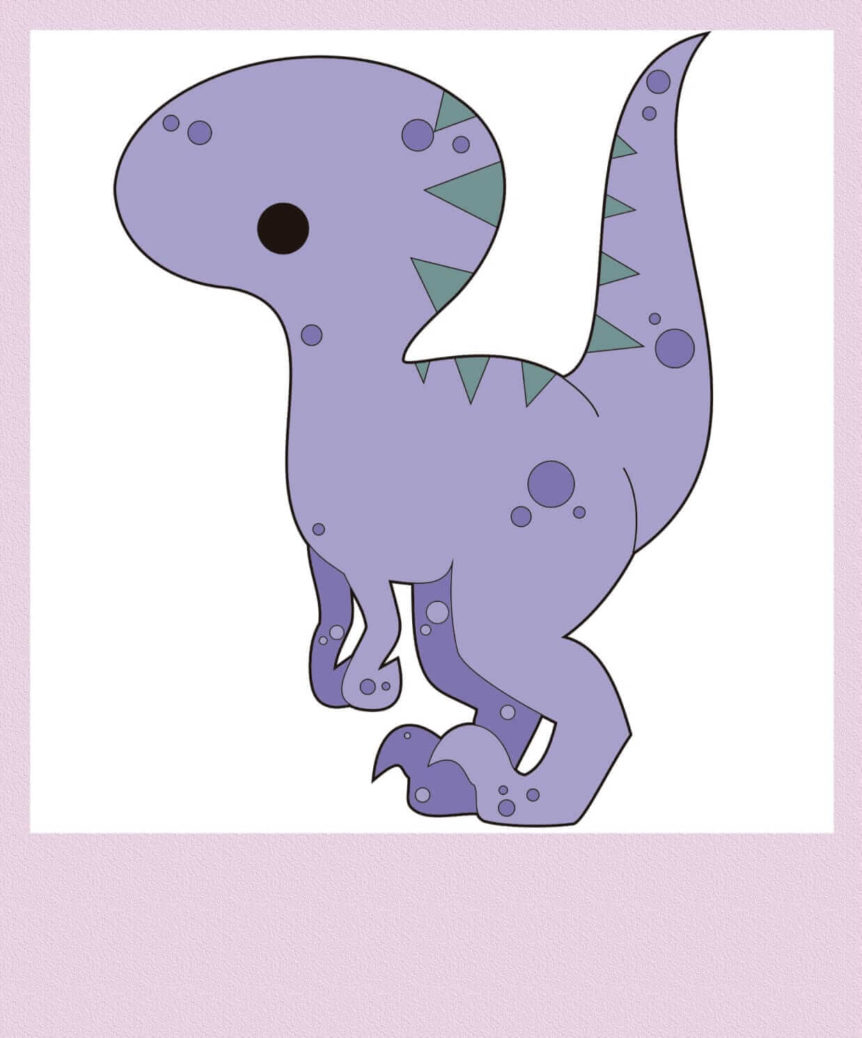 dinosaurio violeta caricatura