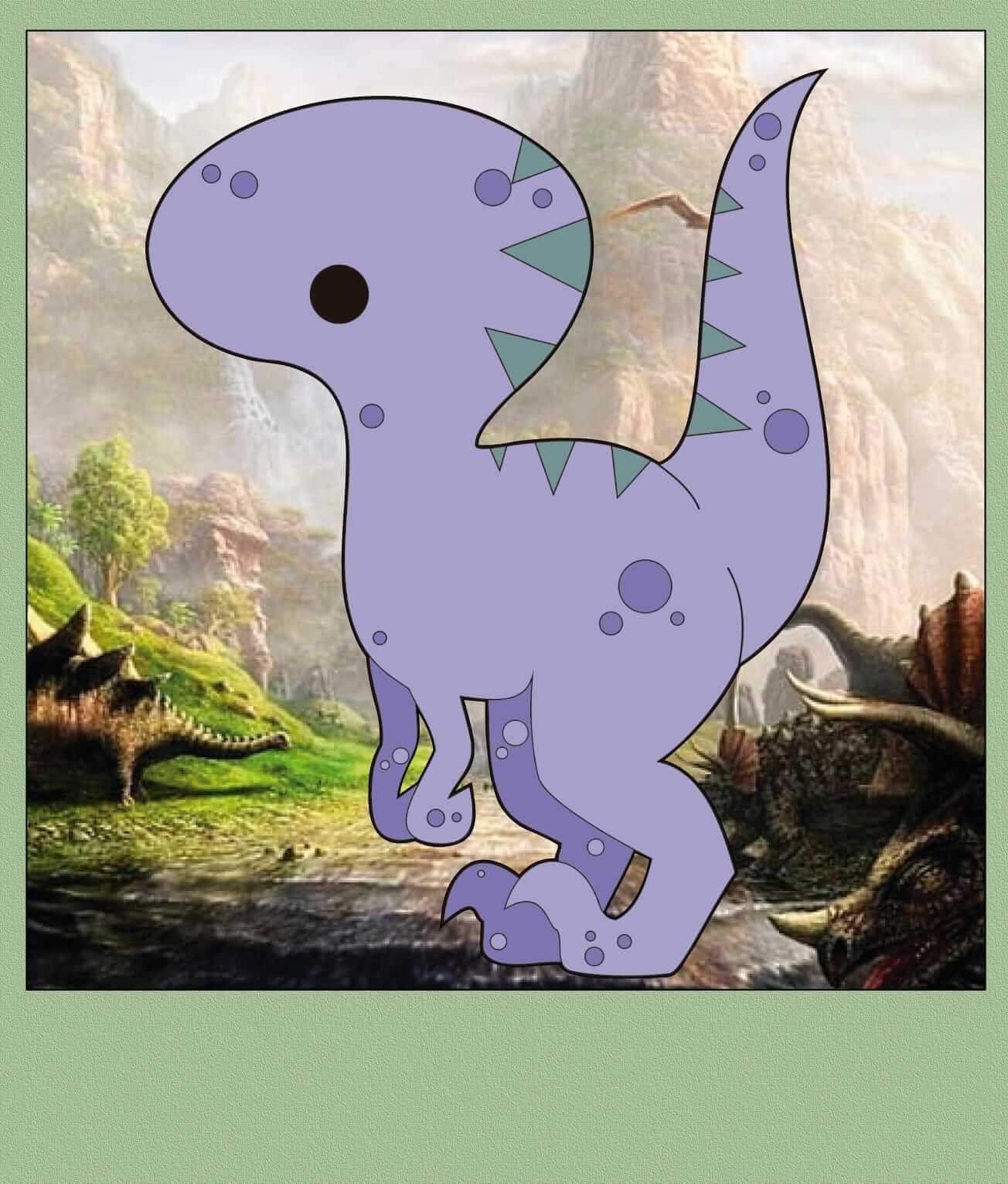 dinosaurio violeta caricatura fondo dinosaurios en risco